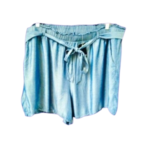 Torrid Plus Size Blue Silky Comfortable  Shorts. - Picture 1 of 7